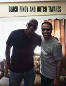 Joel Crafton aka Black Pinoy pictured with Butch Tavares during a private celebrity interview at a personal residence.